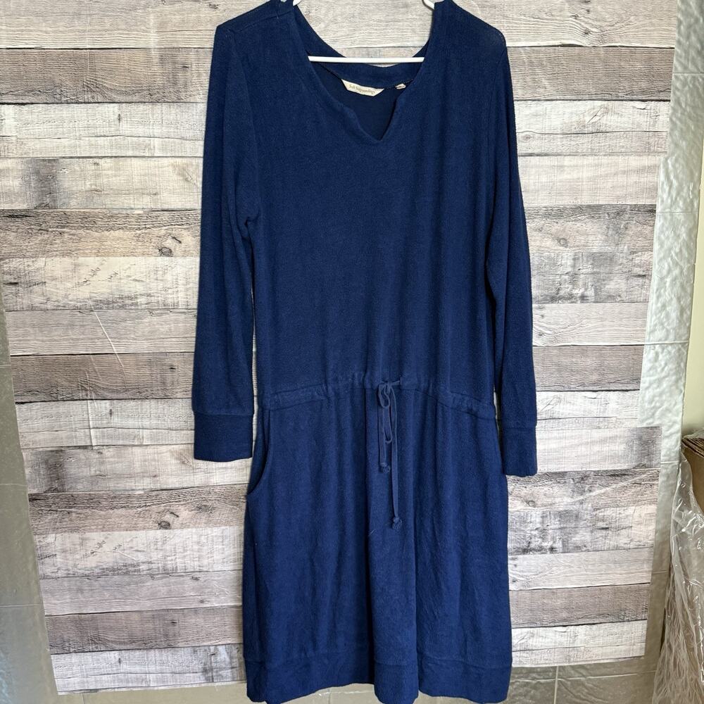 Soft Surroundings Dress Easy Living Coastal Loungewear Soft Plush Blue Size M